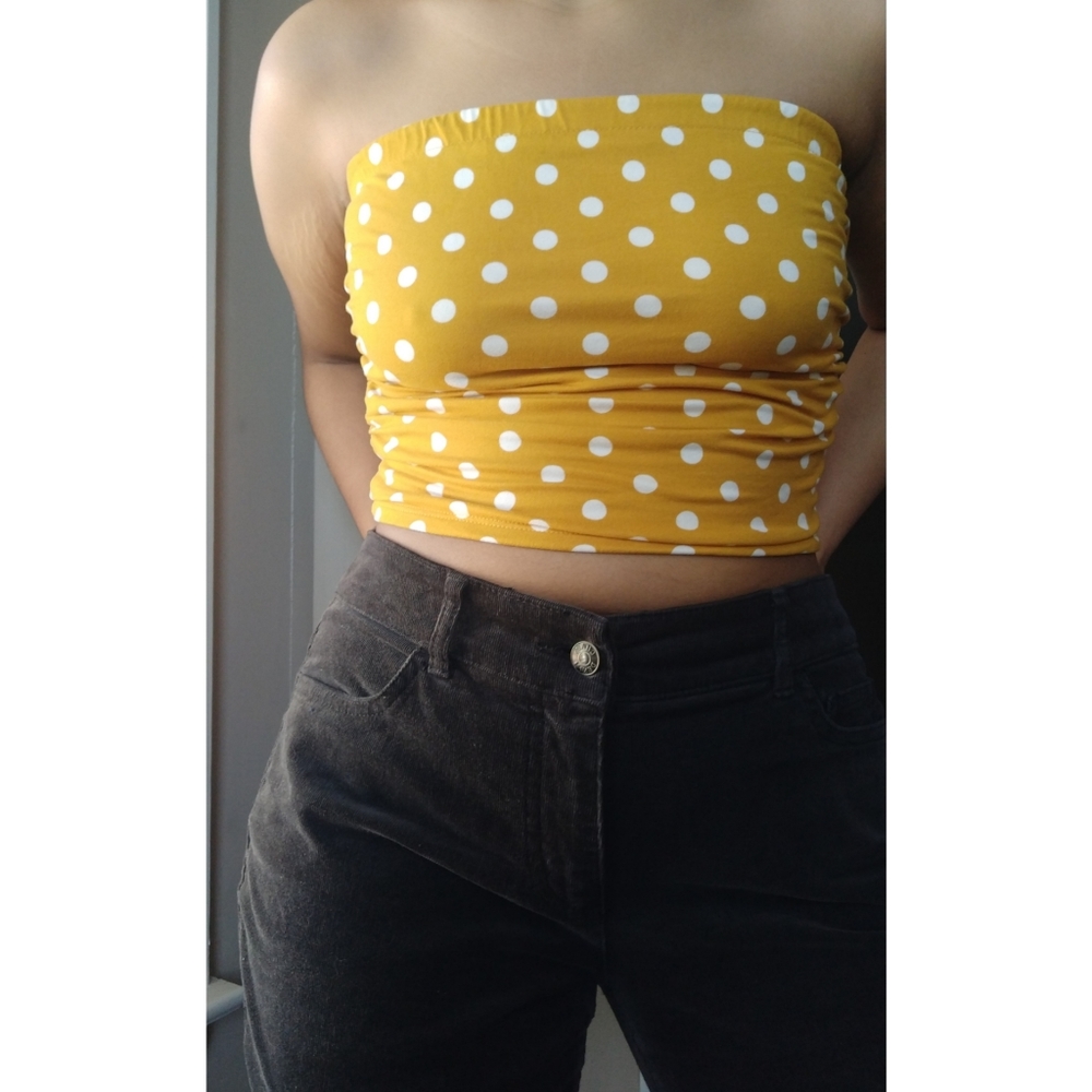 Polka-dot tube top!